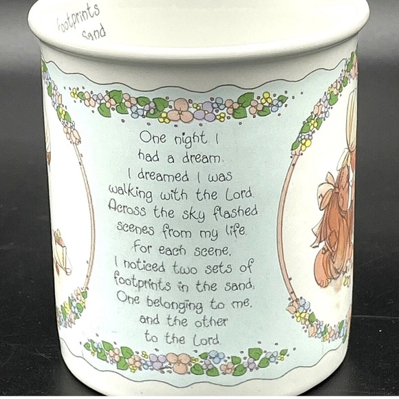 VINTAGE Footprints In The Sand Coffee Cup Mug Enesco PRECIOUS MOMENTS Collection - Picture 7 of 12